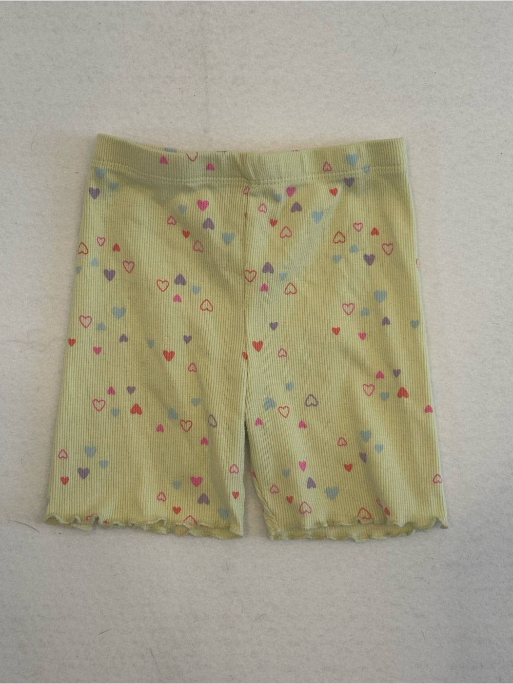 Garanimals Light Green Ribbed Heart Print Bike Shorts